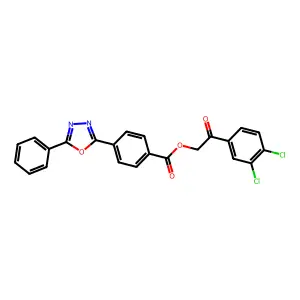 2-(3,4-Dichlorophenyl)-2-oxoethyl 4-(5-phenyl-1,3,4-oxadiazol-2-yl)benzoate structure