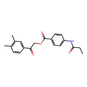 2-(3,4-Dimethylphenyl)-2-oxoethyl 4-(propionylamino)benzoate structure