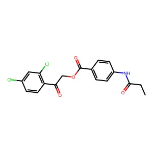 2-(2,4-Dichlorophenyl)-2-oxoethyl 4-(propionylamino)benzoate structure