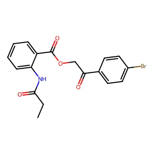 2-(4-Bromophenyl)-2-oxoethyl 2-(propanoylamino)benzoate structure