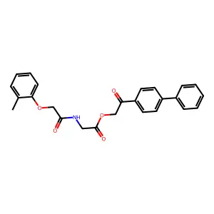 [2-Oxo-2-(4-phenylphenyl)ethyl] 2-[[2-(2-methylphenoxy)acetyl]amino]acetate structure