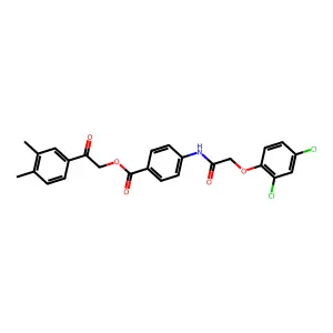 2-(3,4-Dimethylphenyl)-2-oxoethyl 4-{[(2,4-dichlorophenoxy)acetyl]amino}benzoate structure
