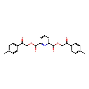 Bis[2-(4-methylphenyl)-2-oxoethyl] pyridine-2,6-dicarboxylate structure