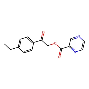 2-(4-Ethylphenyl)-2-oxoethyl pyrazine-2-carboxylate structure