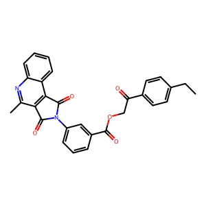 [2-(4-ethylphenyl)-2-oxoethyl] 3-(4-methyl-1,3-dioxopyrrolo[3,4-c]quinolin-2-yl)benzoate structure
