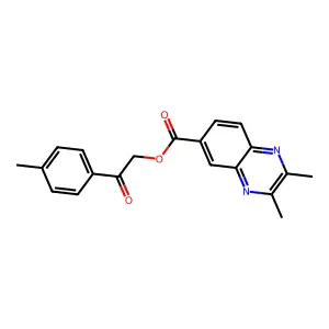 [2-(4-Methylphenyl)-2-oxoethyl] 2,3-dimethylquinoxaline-6-carboxylate structure