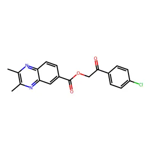 2-(4-Chlorophenyl)-2-oxoethyl 2,3-dimethyl-6-quinoxalinecarboxylate structure
