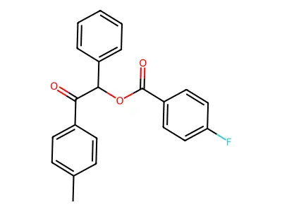 2-(4-Methylphenyl)-2-oxo-1-phenylethyl 4-fluorobenzoate structure