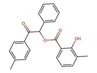 2-(4-Methylphenyl)-2-oxo-1-phenylethyl 2-hydroxy-3-methylbenzoate structure