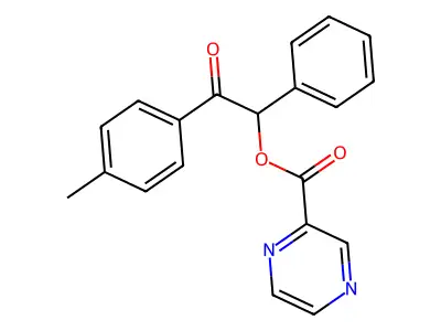 2-(4-Methylphenyl)-2-oxo-1-phenylethyl 2-pyrazinecarboxylate structure