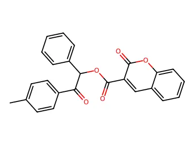 2-(4-methylphenyl)-2-oxo-1-phenylethyl 2-oxo-2H-chromene-3-carboxylate structure