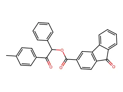 2-(4-methylphenyl)-2-oxo-1-phenylethyl 9-oxo-9H-fluorene-3-carboxylate structure