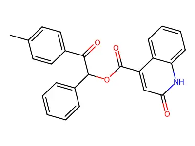 2-(4-Methylphenyl)-2-oxo-1-phenylethyl 2-hydroxy-4-quinolinecarboxylate structure