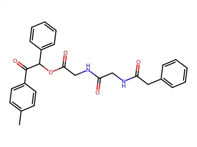 2-(4-methylphenyl)-2-oxo-1-phenylethyl N-(phenylacetyl)glycylglycinate structure