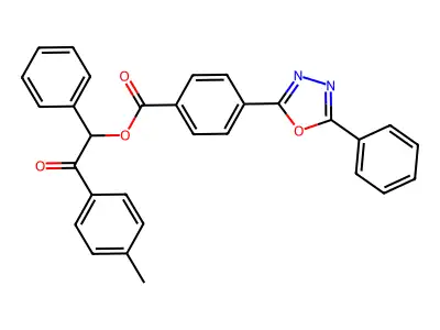 2-(4-Methylphenyl)-2-oxo-1-phenylethyl 4-(5-phenyl-1,3,4-oxadiazol-2-yl)benzoate structure