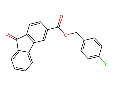 4-chlorobenzyl 9-oxo-9H-fluorene-3-carboxylate structure
