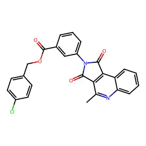 (4-Chlorophenyl)methyl 3-(4-methyl-1,3-dioxopyrrolo[3,4-c]quinolin-2-yl)benzoate structure
