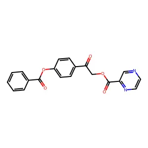 [2-(4-Benzoyloxyphenyl)-2-oxoethyl] pyrazine-2-carboxylate structure