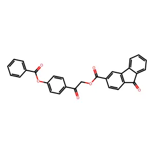 2-[4-(benzoyloxy)phenyl]-2-oxoethyl 9-oxo-9H-fluorene-3-carboxylate structure