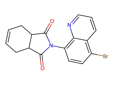 2-(5-bromoquinolin-8-yl)-3a,4,7,7a-tetrahydro-1H-isoindole-1,3(2H)-dione structure