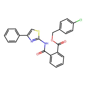 4-Chlorobenzyl 2-{[(4-phenyl-1,3-thiazol-2-yl)amino]carbonyl}benzoate structure