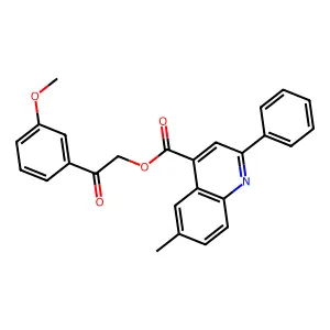 2-(3-Methoxyphenyl)-2-oxoethyl 6-methyl-2-phenyl-4-quinolinecarboxylate structure