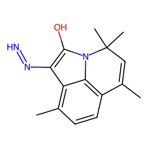 (1Z)-1-hydrazinylidene-4,4,6,9-tetramethyl-4H-pyrrolo[3,2,1-ij]quinolin-2(1H)-one structure
