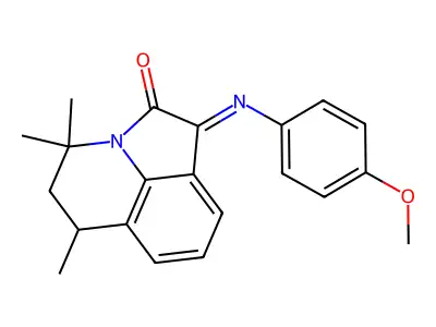 (1Z)-1-[(4-methoxyphenyl)imino]-4,4,6-trimethyl-5,6-dihydro-4H-pyrrolo[3,2,1-ij]quinolin-2(1H)-one structure