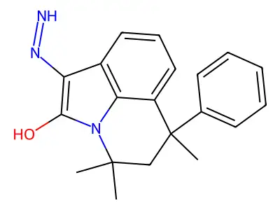 (1E)-1-hydrazinylidene-4,4,6-trimethyl-6-phenyl-5,6-dihydro-4H-pyrrolo[3,2,1-ij]quinolin-2(1H)-one structure