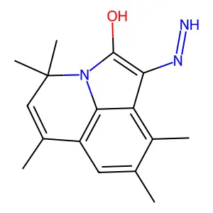 (1E)-1-hydrazinylidene-4,4,6,8,9-pentamethyl-4H-pyrrolo[3,2,1-ij]quinolin-2(1H)-one structure
