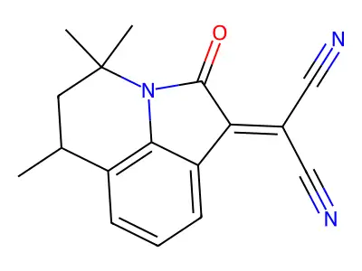 (4,4,6-trimethyl-2-oxo-5,6-dihydro-4H-pyrrolo[3,2,1-ij]quinolin-1(2H)-ylidene)propanedinitrile structure