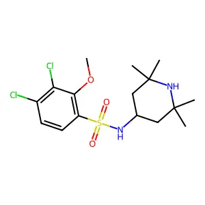 3,4-dichloro-2-methoxy-N-(2,2,6,6-tetramethylpiperidin-4-yl)benzenesulfonamide structure
