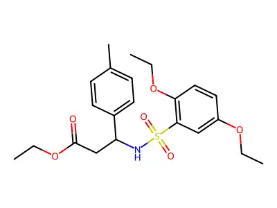 Ethyl 3-(2,5-diethoxybenzenesulfonamido)-3-(4-methylphenyl)propanoate structure
