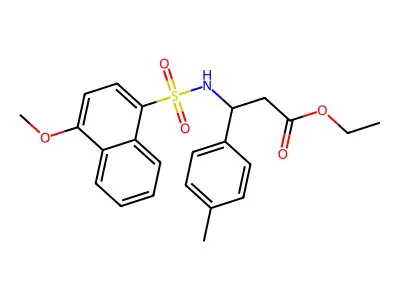 Ethyl 3-{[(4-methoxynaphthyl)sulfonyl]amino}-3-(4-methylphenyl)propanoate structure
