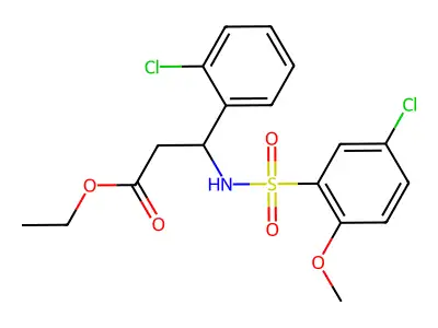 Ethyl 3-{[(5-chloro-2-methoxyphenyl)sulfonyl]amino}-3-(2-chlorophenyl)propanoate structure