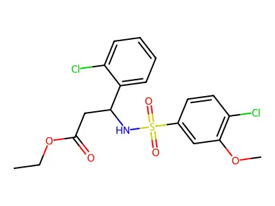 Ethyl 3-{[(4-chloro-3-methoxyphenyl)sulfonyl]amino}-3-(2-chlorophenyl)propanoate structure