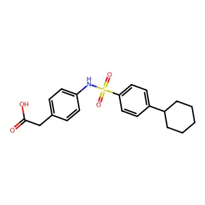 (4-{[(4-Cyclohexylphenyl)sulfonyl]amino}phenyl)acetic acid structure