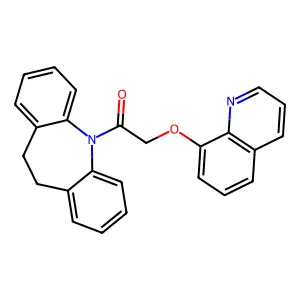 1-(5,6-Dihydrobenzo[b][1]benzazepin-11-yl)-2-quinolin-8-yloxyethanone structure