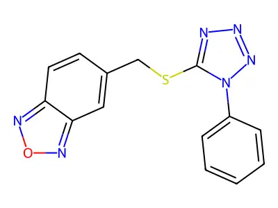 2,1,3-Benzoxadiazole, 5-(((1-phenyl-1H-tetrazol-5-yl)thio)methyl)- structure
