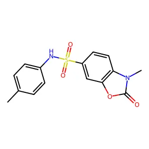 3-methyl-N-(4-methylphenyl)-2-oxo-1,3-benzoxazole-6-sulfonamide structure