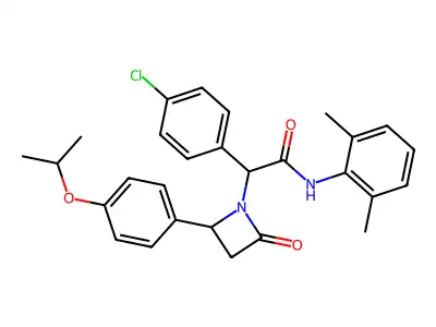 2-(4-chlorophenyl)-N-(2,6-dimethylphenyl)-2-[2-oxo-4-(4-propan-2-yloxyphenyl)azetidin-1-yl]acetamide structure