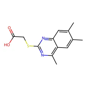 [(4,6,7-Trimethyl-2-quinazolinyl)thio]acetic acid structure