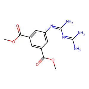Dimethyl 5-{[{[amino(imino)methyl]amino}-(imino)methyl]amino}isophthalate structure