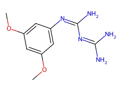 N-(3,5-dimethoxyphenyl)imidodicarbonimidic diamide structure