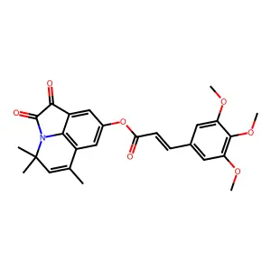 4,4,6-trimethyl-1,2-dioxo-1,2-dihydro-4H-pyrrolo[3,2,1-ij]quinolin-8-yl (2E)-3-(3,4,5-trimethoxyphenyl)prop-2-enoate structure