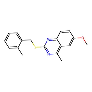 6-Methoxy-4-methyl-2-[(2-methylphenyl)methylthio]quinazoline structure