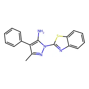 1-(Benzo[d]thiazol-2-yl)-3-methyl-4-phenyl-1H-pyrazol-5-amine structure