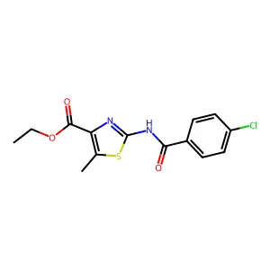 Ethyl 2-[(4-chlorobenzoyl)amino]-5-methyl-1,3-thiazole-4-carboxylate structure