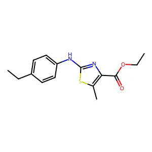 Ethyl 2-[(4-ethylphenyl)amino]-5-methyl-1,3-thiazole-4-carboxylate structure