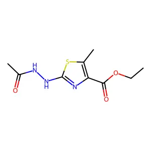 Ethyl 2-(2-acetylhydrazino)-5-methyl-1,3-thiazole-4-carboxylate structure